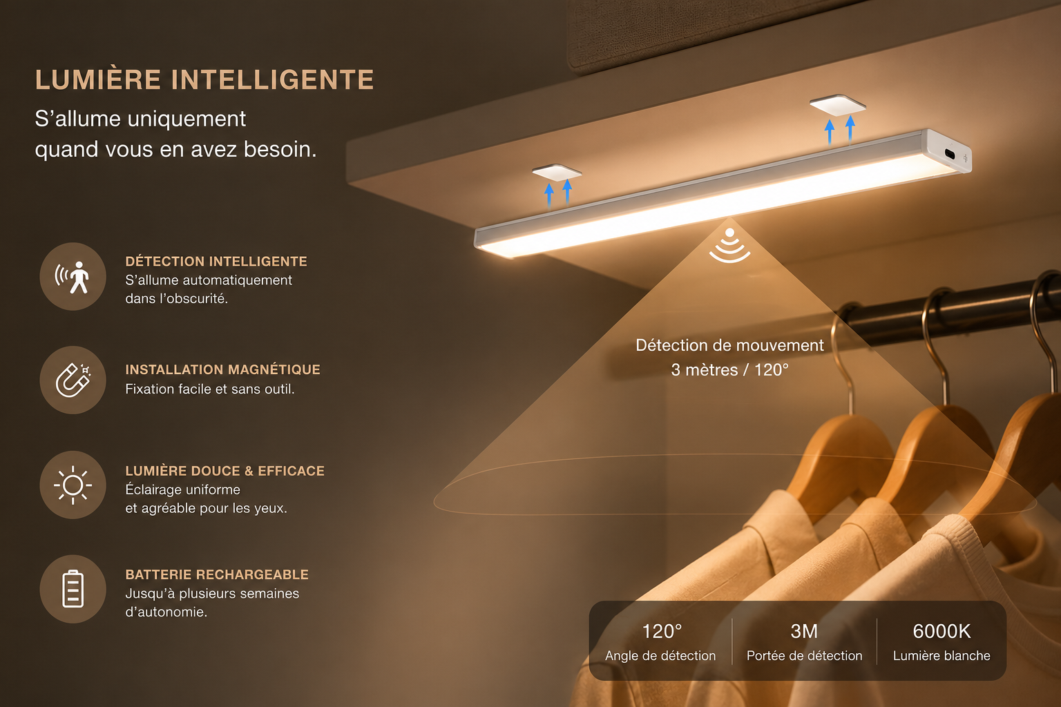 NUVRA LED lumière intelligente noir